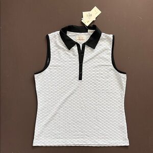EP Pro Black and White Sleeveless Polo